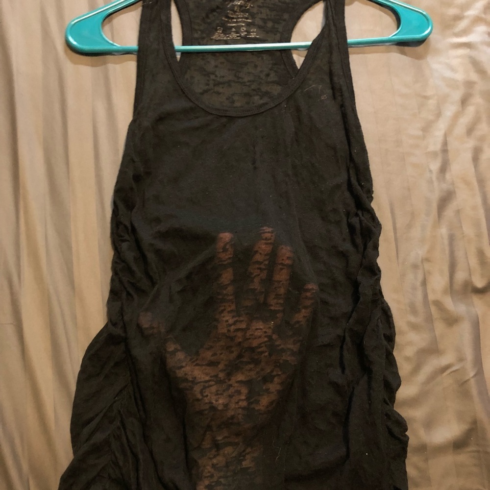 Sheer black tank top
